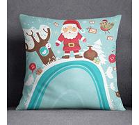 Questo Casa Housse de Coussin de Sapin de Noël avec Fermeture éclair Invisible, Housse de Coussin décorative, décoration de la Maison, pour canapé, café, 45 x 45 cm - Conçu et fabriqué en Turquie