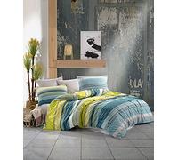 Questo Casa Underzy Parure de lit Double Ranforce 100% Coton, Housse de Couette 200 x 220 cm, Drap Plat 240 x 260 cm, taie d'oreiller 50 x 70 cm (2 pièces)