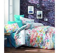 Questo Casa Underzy Parure de lit Double Ranforce 100% Coton, Housse de Couette 200 x 220 cm, Drap Plat 240 x 260 cm, taie d'oreiller 50 x 70 cm (2 pièces) (MABHRC100033)