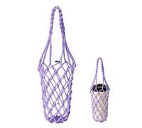 Quesuc 1 Pièce Sac Isotherme Biberon Housse De Bouteille Housse De Tasse À Café Manchon Tressé Isolant Filet Portable Avec Poignée Pour Bouteilles, Gobelet Plastique, Verre Violet Clair