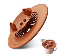 Quesuc 1 Pieza Cubierta Protectora De Bebidas Fiesta Cangrejo Cubierta De Vaso Cubierta De Silicona Resistente Al Calor Y Anti-Polvo Con Espacio Para Cuchara Y Pajita De Silicona