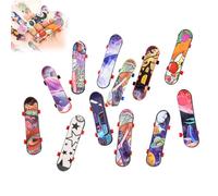 Quesuc 10 Pièces Skateboard Enfant Fingerboard Set Planche À Doigt Pro Jouet Anti-Stress Cadeau Pour Anniversaire Enfant Couleurs Aléatoires