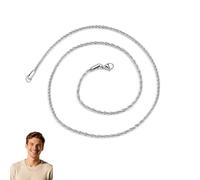 Quesuc 2.4Mm Femmes Hommes Acier Inoxydable Argent Corde Française Boîte À Chaînes Briolette Catena Vénitien Lien Collier 45Cm