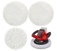 Quesuc 2 Pcs Bonnet De Polissage, Pour Lustreuse Polisseuse Voiture Einhell Ce-Cb 18/254 Li & Einhell Cc-Po 90, Laine D'Agneau Pad Polissage