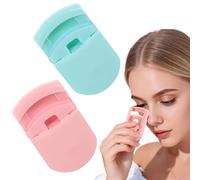 Quesuc 2 Pièces Recourbe-Cils Portable Recourbe-Cils À Pression Pour Un Recourbage Précis En Plastique Pour Femmes Et Filles, Toutes Les Formes D'Yeux Bleu Et Rose 5.9X3.6 Cm