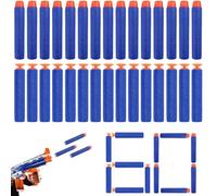 Quesuc 60 Pièces Fléchettes Nerf Elite Tête Plate Et Ventouse Mousse Pour Série Nerf N-Strike, Pour Enfants En Extérieur Et Usage Familial Bleu