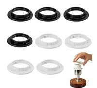 Quesuc 8 Pièces Bague Filetée E14 Douille De Lampe Support En Plastique Pour Abat-Jour Ou Verre De Lampe Noir Blanc 28Mm De Diamètre Intérieu