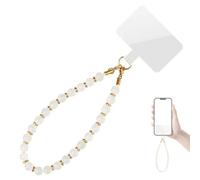 Quesuc Perle De Jade Blanche Chaîne De Téléphone Portable Universelle, Compatible Avec N'Importe Quel Téléphone Portable, Smartphone Et Coque De Téléphone Portable