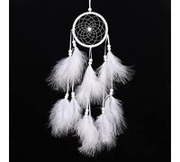 Quesuc Plume Blanche Faite à La Main Attrape-Rêves Décoration Murale Pendentif Décoration Simple Chambre Familiale Décoration de Vacances de Mariage Cadeau Beau Attrape-Rêves Signifiant Beau Sommeil