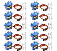 Queta 10Pcs SG90 Micro Servo Moteur pour RC Voiture Robot Hélicoptère Avion télécommande