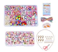 Queta 1150pcs Perles de Bricolage Kit Perles Bijoux DIY pour Loisirs Créatif Bracelets & Colliers pour Enfant Fille Kit Fabrication à la Main Bijoux Jouet Éducatif Artisanale (Deux Cases 34 Grilles)