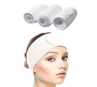 Queta 3PCS Bandeau Maquillage Cheveux Lavable Bandeau Serre-Taªte Scratch Blanc Pour Spa Yoga Sport Se Maquiller Soins du Visage