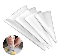 Queta 4 Pcs Poche à Douille Réutilisable en Silicone Taille Extra Large/ Large/ Moyenne/ Petite Poche à Douille Professionnelles pour Glaçage et Décoration de Gâteau Pâtisserie Sucre Fondant