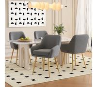 Queta Chaise de Salle à Manger Moderne en Tissu Peluche avec Pieds en Métal et Coussins Amovibles