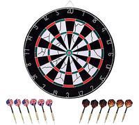 Queta Cible de Fléchettes Champion Tournoi Dartboard Double Face Flocage Disque de Fléchettes 18 Pouces