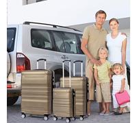 Queta Ensemble de Bagages en Coque Rigide avec Serrure TSA, Roues Universelles, Extensible, Poignée Latérale, 3 Pièces