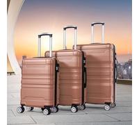 Queta Ensemble de Bagages en Matériau Rigid Rose Or avec Serrure TSA, Roues Multidirectionnelles et Poignée Latérale