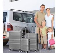 Queta Ensemble de Bagages Rigides avec Serrure TSA, Roues Universelles, Élargissable, Poignée Latérale, Ensemble en Trois Pièces