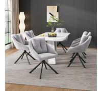 Queta Ensemble de Six chaises de Salle à Manger ergonomiques en Velours Gris