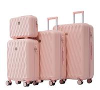 Queta Ensemble de valises en ABS avec Cadenas TSA, Rose
