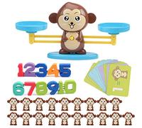 Queta Jeu de Singe Balance Montessori Jouet Éducatif pour Apprendre Les Mathématiques Jeu de Maths aux Enfants pour Développer l’Intelligence et Capacité de Coordination Œil-Main (Ensemble de 60 pcs)