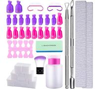 Queta Kit Dissolvant pour Vernis à Ongles - Ensemble d'Outils Avec Clips, Lime à Ongles pour Retirer le Gel