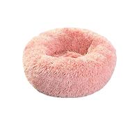 Queta Lit apaisant en forme de beignet pour chien et chat - Lit rond moelleux avec fond antidérapant (80 cm)