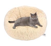 Queta Lit pour chat - Beau lit pour animaux de compagnie - En peluche douce - Rond - 70 cm - Beige