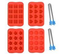 Queta Lot de 4 moules à chocolat en silicone antiadhésifs en forme de cœur + 2 clips