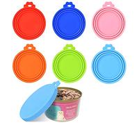 Queta Lot de 6 couvercles pour boîtes de nourriture pour animaux. Couvercles en silicone de qualité alimentaire.
