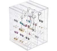 Queta Rangement Bijoux, Porte Présentoir Bijoux avec Tiroirs Porte Boucles d'oreilles Acrylique Transparent, Plateaux Organisateur Maquillage pour Bijoux Collier Bracelet (Type1)