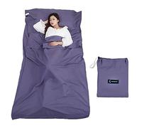 Queta Sac de Couchage Sac de Couchage de Drap Sac de Couchage Rectangulaire Ultraléger pour Voyage (115cm × 210cm)