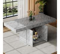Queta Table à Manger Extensible avec Espace de Rangement et Design Moderne