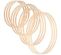 Queta Wood Bamboo Floral Hoop Wreath Macramé Craft Hoop Anneaux 12 Pièces 4 Tailles pour DIY Décoration De Guirlande De Mariage, Dream Catcher et Artisanat Tenture Murale (15cm, 20cm, 26cm & 30cm)