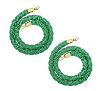 Queue Barrier Ropes,Set Of 2 Stanchion Rope Crowd Control, 3/4/5/6/7/8/9/10/11/13/15 Feet Long, Heavy-Duty Hanging Partition Ropes for Hotels Concerts Car Show(Green,3ft/91cm)