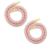 Queue Barrier Ropes,Set Of 2 Stanchion Rope Crowd Control, 3/4/5/6/7/8/9/10/11/13/15 Feet Long, Heavy-Duty Hanging Partition Ropes for Hotels Concerts Car Show(Pink,14ft/426cm)