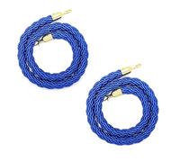 Queue Barrier Ropes,Set Of 2 Stanchion Rope Crowd Control, 3/4/5/6/7/8/9/10/11/13/15 Feet Long, Heavy-Duty Hanging Partition Ropes for Hotels Concerts Car Show(Blue,14ft/426cm)