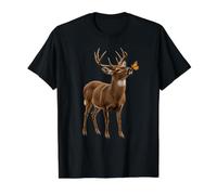 Queue Blanche Cerf Papillon Faune Nature Buck T-Shirt Graphique avec Valeur, Homme, Noir, L