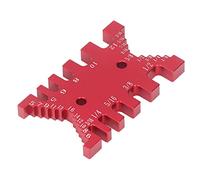 Queue D'aronde Gabarit Tenon étrier en Aluminium Queue D'aronde Gabarit étape Profondeur Jauge Métrique Impériale échelle Carte Mesure Outil de Travail du Bois(Rouge)