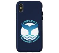 Queue de Baleine Bleue avec Vague et 52 Baleines solitaires Coque pour iPhone X/XS
