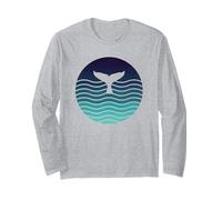 Queue de Baleine rétro avec Motif Vague d'océan Manche Longue