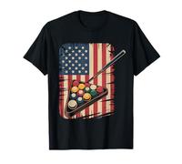 Queue de Billard avec Drapeau américain Motif étoiles et Rayures T-Shirt