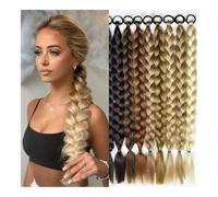 Queue de cheval, 24 pouces perruque queue de cheval tresse en os de poisson coiffure tresse torsion longue tresse cheveux corde boxe tresse haute température soie extension de cheveux tresse Extension