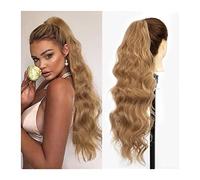Queue de cheval 26" Long Body Wavy Extension Synthétique Résistant À La Chaleur Extensions De Cheveux Postiche for Femmes Filles Cordon Queue Cheval Naturel Clip Doux En Coiffure(Bruin)