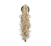 Queue De Cheval À Pince, 30 Pouces, Queue Noire Femmes Extensions Cheveux Longs Bouclés Et Ondulés, Postiche Synthétique Une Utilisation Pour un usage quotidien(Light blonde)