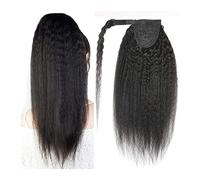 Queue de Cheval Afro Kinky Straight Ponytail Cheveux humains Enrouler autour de la queue de cheval Clip dans le postiche Magic Paste Peruvion Remy 10-30inch Long Yaki Straight Ponytail Extensions de c