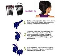 Queue de Cheval Bump It UP Volume Inserts Peignes Peigne à Cheveux Moelleux Outil de Coiffure avec Bande élastique, Apporte Confiance et beauté en Quelques Secondes (Café + noir)