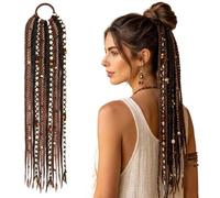 Queue de cheval élastique Dread, tresses vikings, longue extension de queue cheval tressée bohème, extensions cheveux à clips Dreadlock, tresses vikings, stylin d'une minute, 24 pouces, style 1