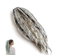 Queue de cheval élastique style dreadlocks bohème, ornée de perles, coquillages et breloques. Fixation facile en une minute. Légère et naturelle, idéale pour les festivals (07#)