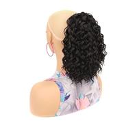 Queue de Cheval Extension 10 Inch Short Ponytail Hair Extension Deep Wavy Curly Drawstring Ponytail Hairpieces Heat Resistant Synthetic Curly Ponytail Extension for Women Extensions de cheveux (Color